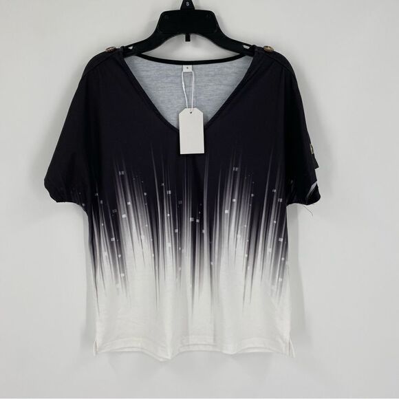 Women’s Crew Neck Short Sleeve Paint Brushed Boxy Cut Teeshirt size S - Picture 1 of 3